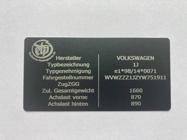 Typenschild Typenschild